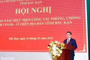 Bí thư Tỉnh ủy Bắc Kạn Hoàng Duy Chinh phát biểu chỉ đạo Hội nghị.