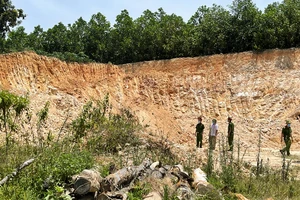 Một điểm khai thác khoáng sản trái phép ở huyện Như Thanh từng bị cơ quan Công an phát hiện, xử lý.