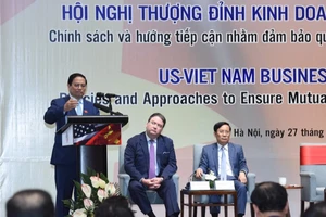 Thủ tướng Phạm Minh Chính dự và phát biểu tại Hội nghị Thượng đỉnh Kinh doanh Việt Nam - Hoa Kỳ (Ảnh: Trần Hải). 