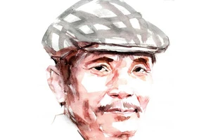 Ký họa chân dung nhà thơ Chu Hồng Tiến của họa sĩ Đỗ Hoàng Tường.