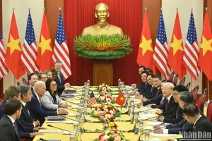 Thúc đẩy hợp tác kinh tế, thương mại, đầu tư là một trong những nội dung quan trọng tại cuộc hội đàm giữa Tổng Bí thư Nguyễn Phú Trọng và Tổng thống Hoa Kỳ Joe Biden. Ảnh: BÁO NHÂN DÂN