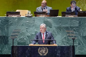 Tổng Thư ký Liên hợp quốc A.Guterres phát biểu tại phiên thảo luận. (Ảnh UN NEWS)