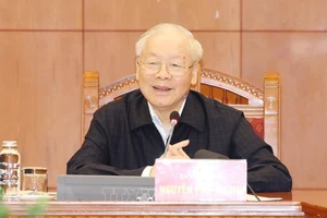 Tổng Bí thư Nguyễn Phú Trọng chủ trì phiên họp. (Ảnh: TTXVN)