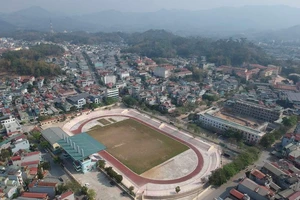 Sân vận động Điện Biên - nơi được chọn tổ chức Lễ kỷ niệm 70 năm Chiến thắng Điện Biên Phủ. 