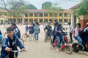 Học sinh Trường Trung học cơ sở xã Thành Công, thành phố Phổ Yên (Thái Nguyên).