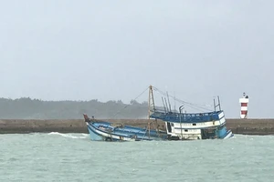 Bình Thuận: Tàu chìm, 5 ngư dân thoát chết 