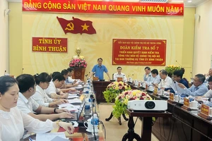 Đoàn kiểm tra số 7 của Tiểu Ban bảo vệ chính trị nội bộ Trung ương làm việc với Tỉnh ủy Bình Thuận.