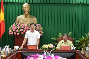 Đồng chí Lê Minh Khái, Bí thư Trung ương Đảng, Phó Thủ tướng Chính phủ, Trưởng Đoàn kiểm tra 544 phát biểu tại Hội nghị.