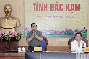 Thủ tướng Phạm Minh Chính chủ trì buổi làm việc với Ban Thường vụ Tỉnh ủy Bắc Kạn. (Ảnh: Thanh Giang)