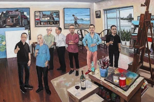 Studio của Phạm Luận (Tranh sơn dầu trên vải).