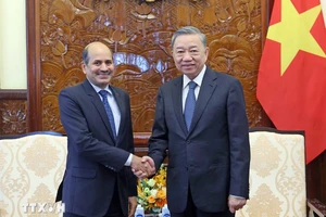 Chủ tịch nước Tô Lâm tiếp Đại sứ Cộng hòa Ấn Độ tại Việt Nam Sandeep Arya. (Ảnh: TTXVN)