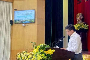 Phó Chủ tịch Uỷ ban nhân dân Thành phố Hà Nội Dương Đức Tuấn chia sẻ tại Lễ phát động cuộc thi. 