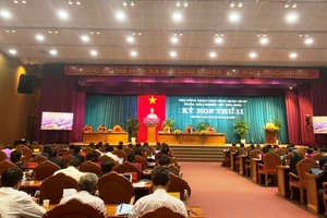 Quang cảnh Kỳ họp thứ 11, HĐND tỉnh khóa 13, nhiệm kỳ 2021-2026.