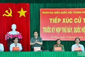 Thủ tướng Phạm Minh Chính dự hội nghị tiếp xúc cử tri quận Ô Môn, thành phố Cần Thơ trước Kỳ họp thứ 7, Quốc hội khóa XV.