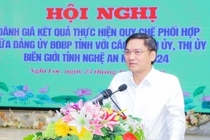 Đồng chí Hoàng Nghĩa Hiếu, Phó Bí thư Thường trực Tỉnh ủy Nghệ An phát biểu chỉ đạo tại hội nghị.