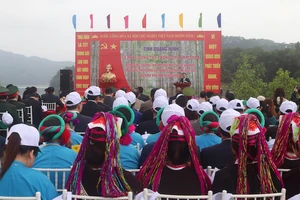 Quang cảnh Lễ phát động Tết trồng cây "Đời đời nhớ ơn Bác Hồ" tại huyện Đầm Hà, Quảng Ninh.