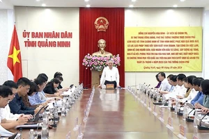 Quang cảnh buổi làm việc của Phó Thủ tướng Chính Phủ Nguyễn Hòa Bình và đoàn công tác với tỉnh Quảng Ninh.