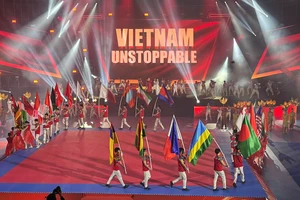 Quang cảnh lễ khai mạc Giải Taekwondo Cảnh sát Châu Á mở rộng năm 2024. 