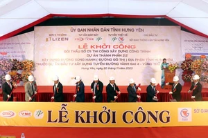 Tỉnh Hưng Yên khởi công xây dựng đường song hành thuộc dự án đường Vành đai 4-vùng Thủ đô Hà Nội trên địa bàn tỉnh Hưng Yên.
