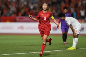 Huỳnh Như mở tỷ số cho đội tuyển nữ Việt Nam. (Ảnh: VOV)