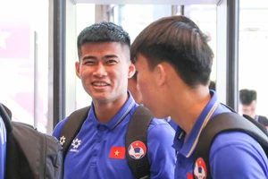 Các thành viên U23 Việt Nam hứng khởi cho giải đấu mới. (Ảnh: VFF)