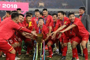 Đội tuyển Việt Nam cùng huấn luyện viên Park Hang-seo từng lên ngôi vô địch lần thứ 2 vào năm 2018. (Ảnh: AFF Cup)