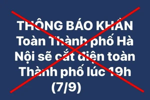 Thông tin Hà Nội cắt điện do bão số 3 là sai sự thật