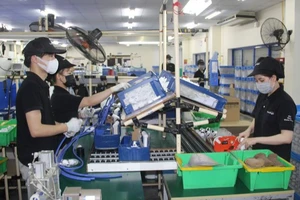 Hoạt động sản xuất tại công ty TNHH Takagi Việt Nam, khu công nghiệp Thăng Long II, tỉnh Hưng Yên.