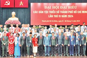 Các đại biểu dự Ðại hội đại biểu dân tộc thiểu số Thành phố Hồ Chí Minh lần thứ IV năm 2024. 