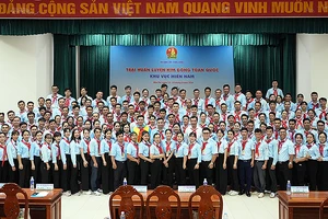 Các trại sinh Trại huấn luyện Kim Đồng toàn quốc khu vực phía Nam năm 2024.