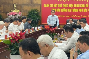 Hội nghị đánh giá kết quả thực hiện triển khai Đề án hợp nhất tỉnh Hải Dương và thành phố Hải Phòng.