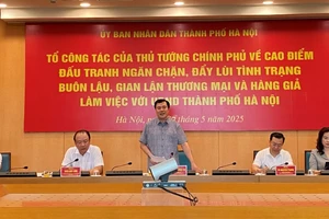 Thứ trưởng Công thương Nguyễn Sinh Nhật Tân phát biểu tại buổi làm việc. (Ảnh: NGUYÊN TRANG)