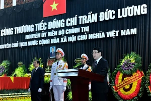 Chủ tịch nước Lương Cường, Trưởng Ban Lễ tang, đọc Lời điếu tại Lễ truy điệu nguyên Chủ tịch nước Trần Đức Lương.