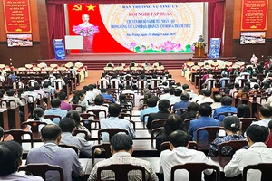 Trung tâm Hội nghị tỉnh Sóc Trăng-Điểm cầu chính hội nghị. (Ảnh: PV)