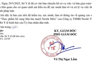 Văn bản của Sở Y tế tỉnh Đồng Nai đề nghị chuyển vụ việc sang Cơ quan Cảnh sát điều tra tiếp tục xác minh làm rõ.