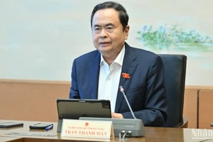 Chủ tịch Quốc hội Trần Thanh Mẫn phát biểu tại phiên thảo luận tổ. (Ảnh: THỦY NGUYÊN) 