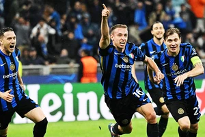 Davide Frattesi (số 16) ghi bàn quyết định ở hiệp phụ thứ nhất, đưa Inter Milan vào chung kết Champions League.