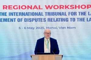 Chánh án Toà ITLOS Tomas Heidar đánh giá cao việc Chính phủ Việt Nam nói chung, Bộ Ngoại giao Việt Nam nói riêng đã hỗ trợ và đồng hành cùng ITLOS trong việc tổ chức Hội thảo khu vực lần này. (Ảnh: baoquocte.vn)