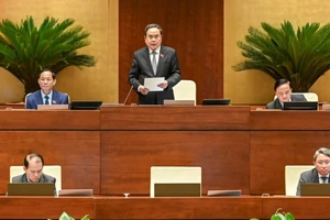 Chủ tịch Quốc hội Trần Thanh Mẫn phát biểu tại phiên họp. (Ảnh BÙI GIANG)