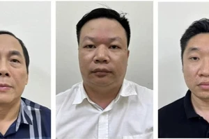 Các đối tượng (từ trái qua phải): Hoàng Quốc Hùng, Lương Nhân Hòa, Nguyễn Đình Cảnh. (Nguồn: Bộ Công an)