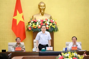 Chủ tịch Quốc hội Trần Thanh Mẫn phát biểu tại cuộc họp. (Ảnh Duy Linh)