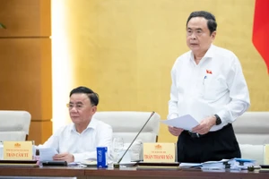 Chủ tịch Quốc hội Trần Thanh Mẫn phát biểu tại phiên họp. (Ảnh: DUY LINH)