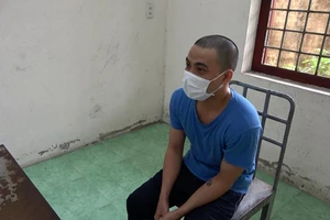 Đối tượng Vũ Kim Long tại cơ quan Công an.