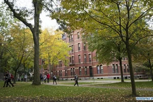 Trường đại học Harvard ở Cambridge, Massachusetts, Mỹ. (Ảnh: Tân hoa xã)