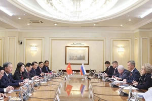 Tổng Bí thư Tô Lâm hội kiến Chủ tịch Hội đồng Liên bang, Quốc hội Liên bang Nga Valentina Matviyenko. (Ảnh: Thống Nhất/TTXVN)