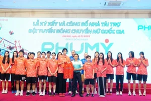 Lễ công bố Phú Mỹ là đơn vị đồng hành cùng đội tuyển bóng chuyền.