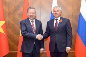 Tổng Bí thư Tô Lâm và Chủ tịch Duma Quốc gia (Hạ viện) Liên bang Nga Vyacheslav Volodin.