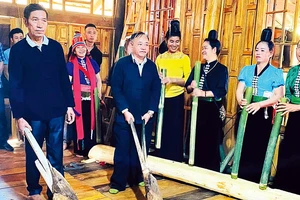 Một số hoạt động trong lao động, sản xuất được tái hiện trong lễ hội.