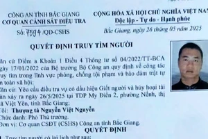 Quyết định truy tìm đối tượng của công an Bắc Giang.