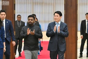 Chủ tịch nước Lương Cường chủ trì chiêu đãi trọng thể Tổng thống Sri Lanka Anura Kumara Dissanayaka. (Ảnh: XUÂN KỲ-THỦY NGUYÊN)